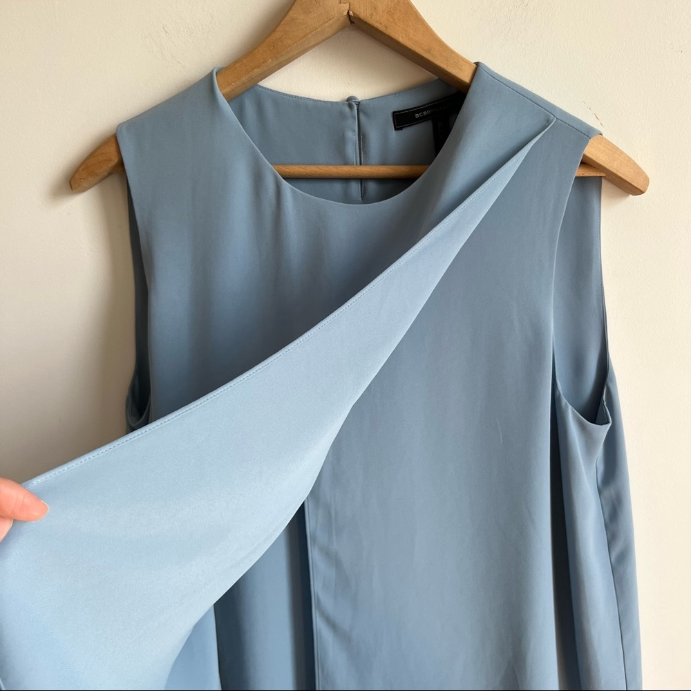 BCBGMaxAzria SHADOW BLUELORIELLE ASYMMETRICAL DRAPE TOP Size S - Picture 6 of 13